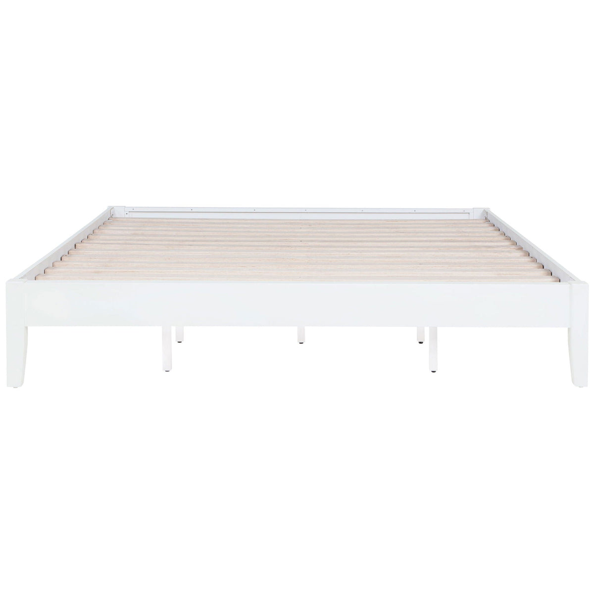 Hounslow Platform Bed, white wooden bed frame with slat foundation by HouseOfZazla on Tampa Home & Garden Store