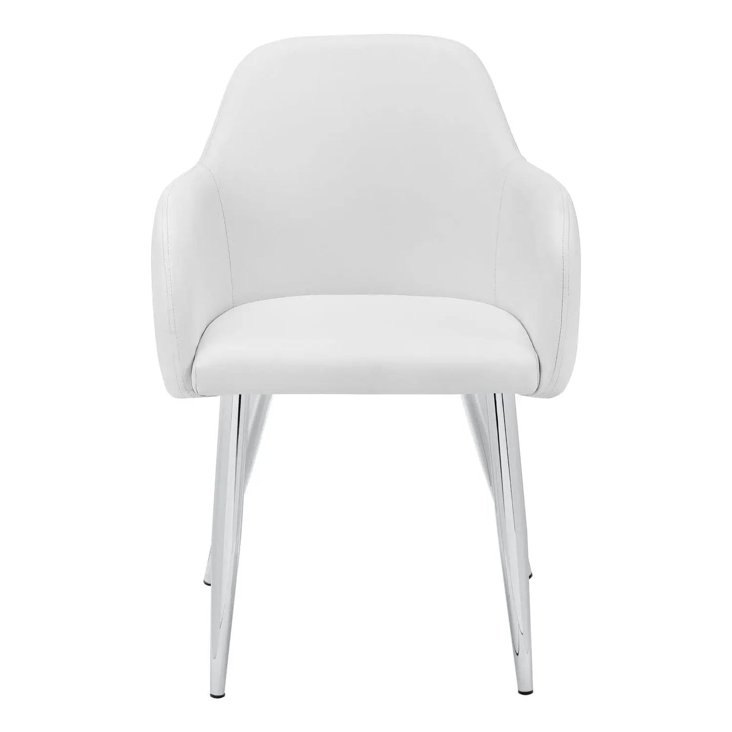 Dining Side Chair upholstered in white with chrome legs by Unique Piece Furniture on Tampa Home & Garden Store