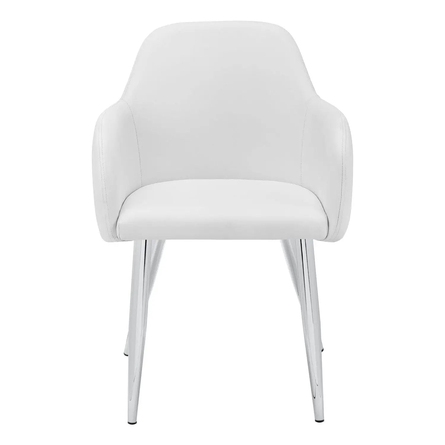 Dining Side Chair upholstered in white with chrome legs by Unique Piece Furniture on Tampa Home & Garden Store