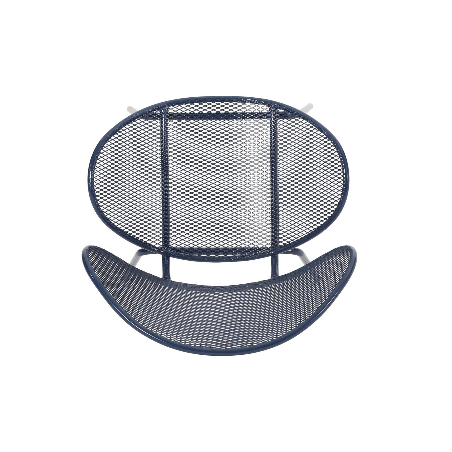 Elba Contemporary Chair Set armless outdoor chair navy blue metal mesh on Tampa Home & Garden Store