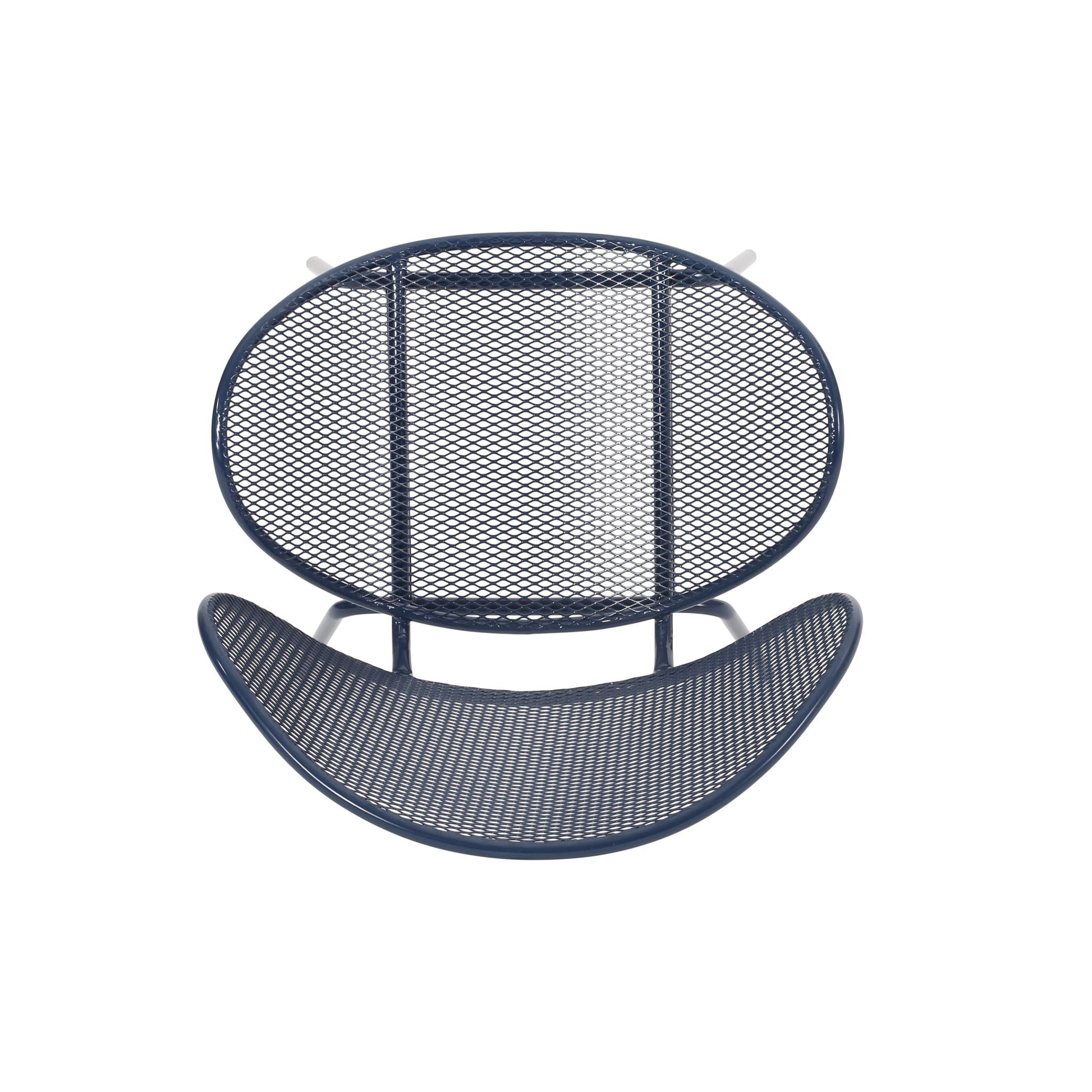 Elba Contemporary Chair Set armless outdoor chair navy blue metal mesh on Tampa Home & Garden Store