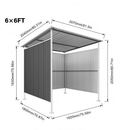 Outdoor Pergola and Bike Storage Gazebo Gray