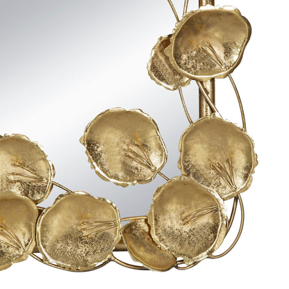 Full Length Mirror with Gold Leaf Accents, gold floral metal frame, HouseOfZazla floor mirror on Tampa Home & Garden Store