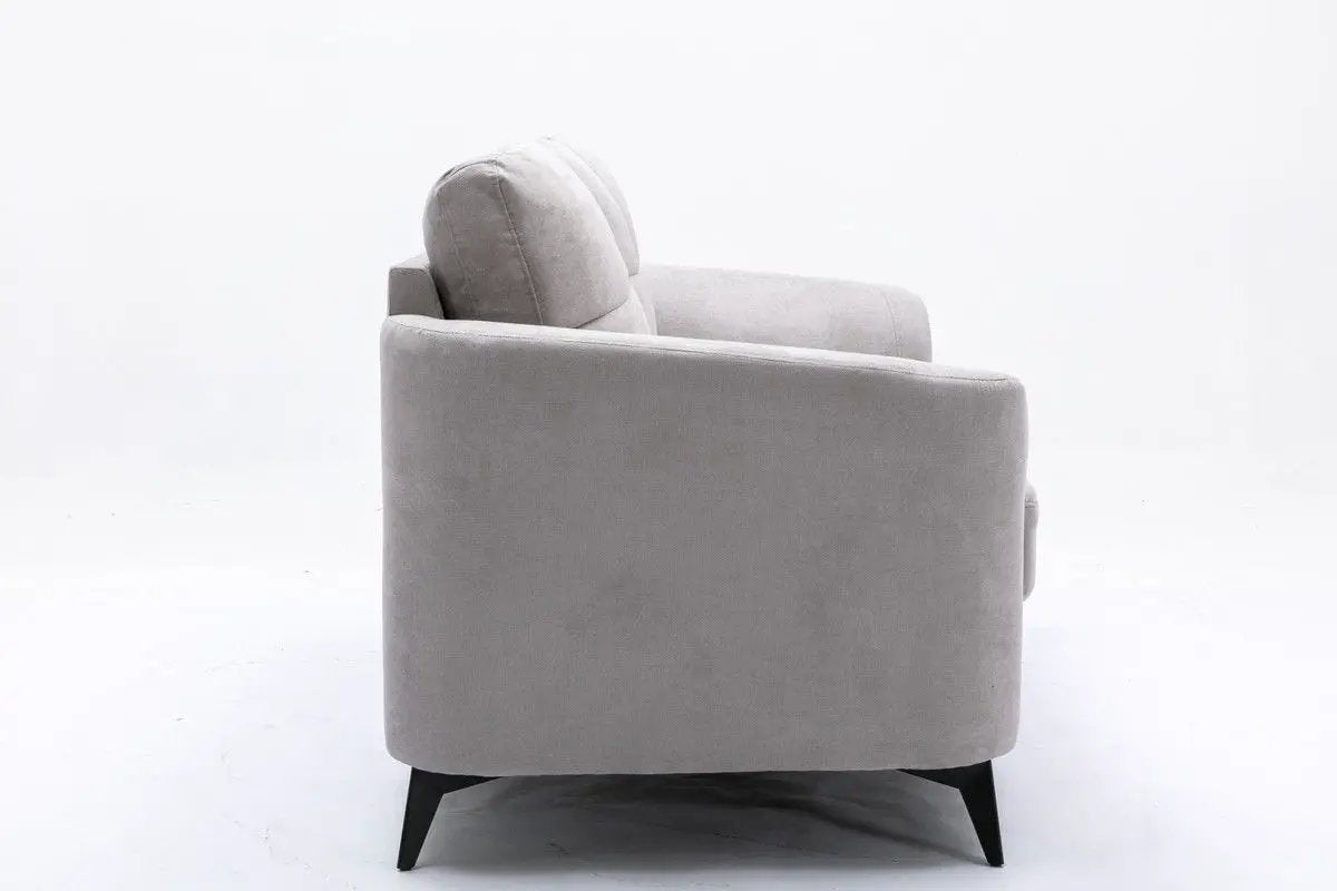 Callie Woven Fabric Loveseat with Tufted Cushions