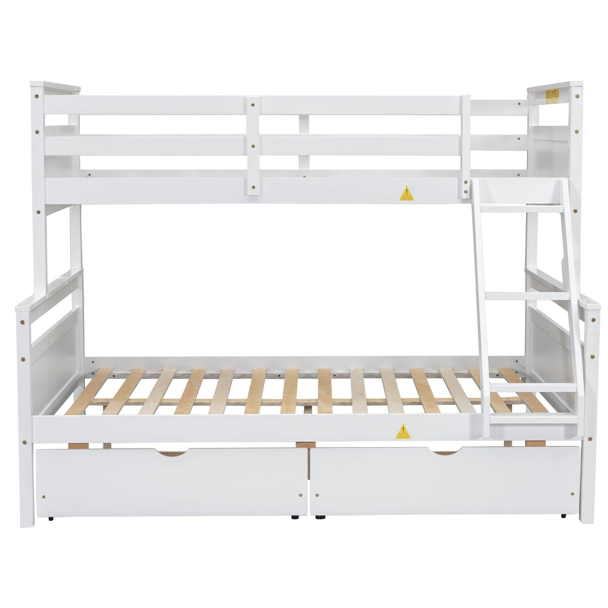 Bunk bed white wooden with ladder and safety guardrail HouseOfZazla on Tampa Home & Garden Store