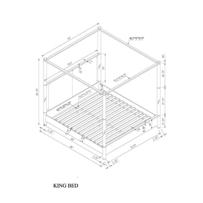 Malco 5 Piece Bedroom Set king bed frame blueprint by Unique Piece Furniture dimensioned CAD on Tampa Home & Garden Store