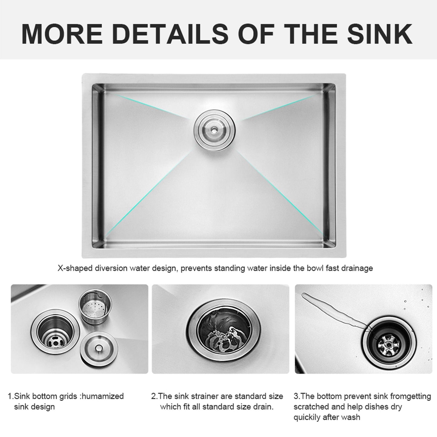Modern Deep Single Bowl and Stainless Steel Sink