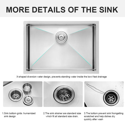 Modern Deep Single Bowl and Stainless Steel Sink