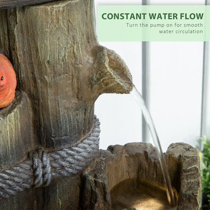 Outdoor Birdhouse and Fountain with Lights