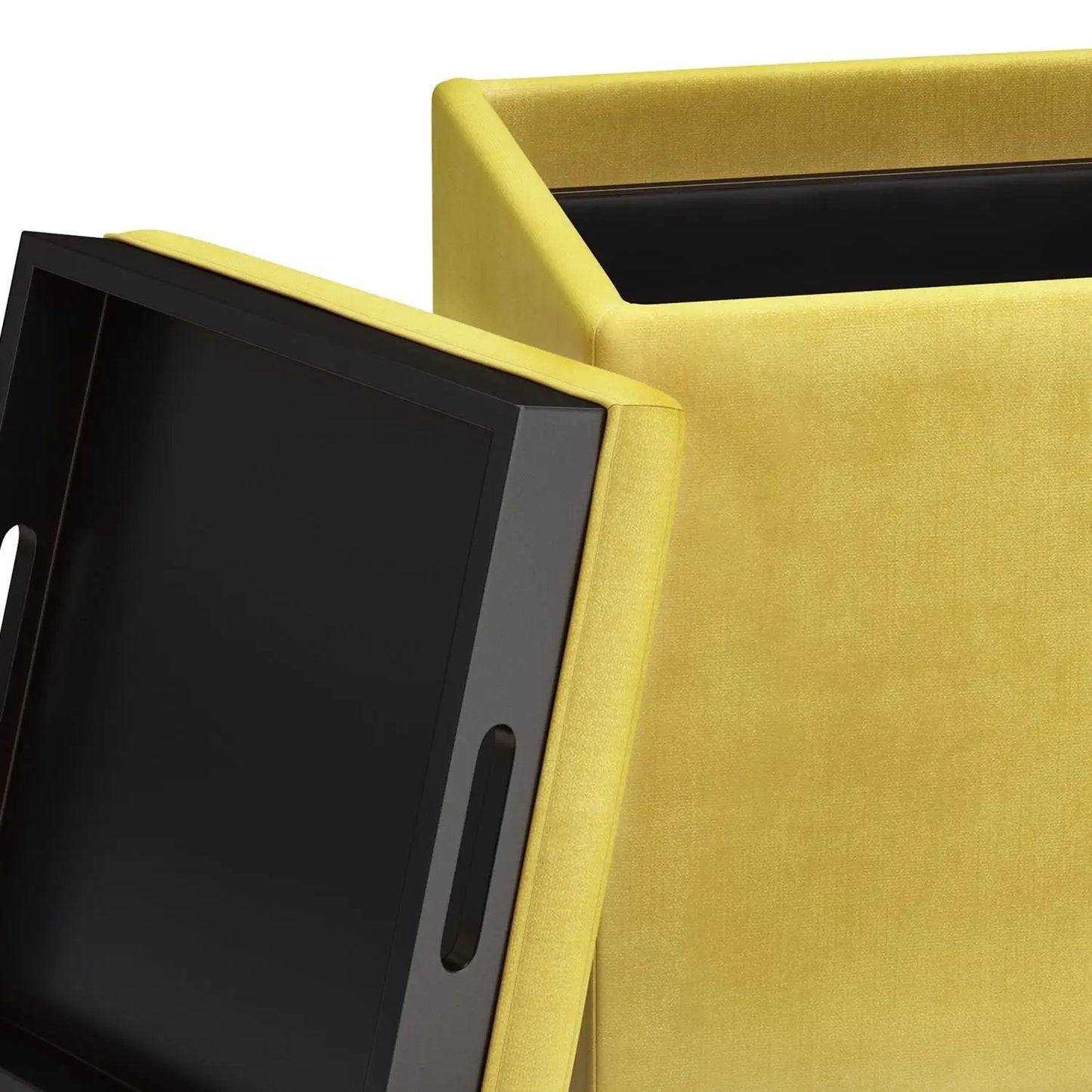 Rockwood Upholstered Cube Ottoman with Tray