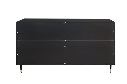 Wood Sideboard With Fluted Glass Doors and Legs