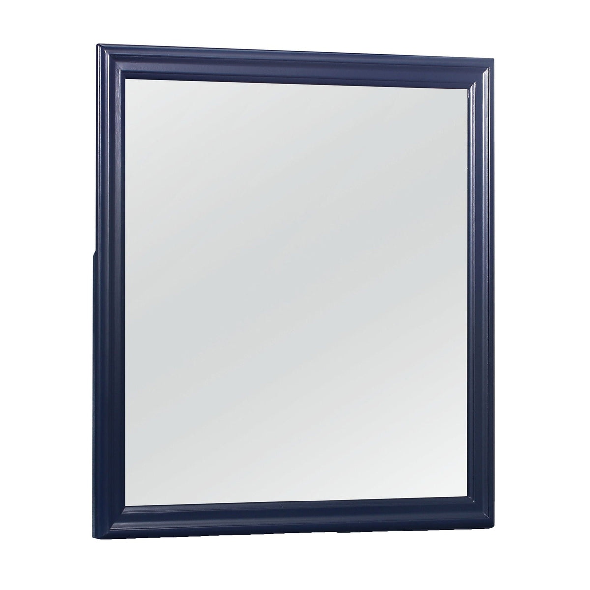 Charlston 5 Piece Bedroom Set with LED Headboard navy blue framed mirror panel on Tampa Home & Garden Store