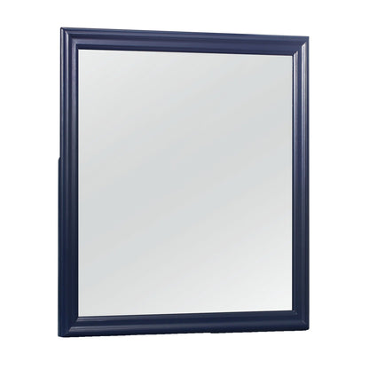 Charlston 5 Piece Bedroom Set with LED Headboard navy blue framed mirror panel on Tampa Home & Garden Store
