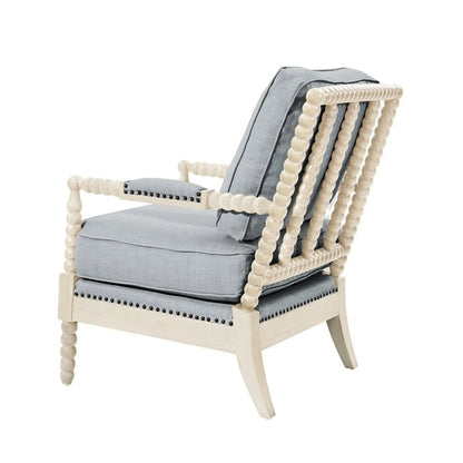 Arm Chair With Back Spindle Design and Cushions
