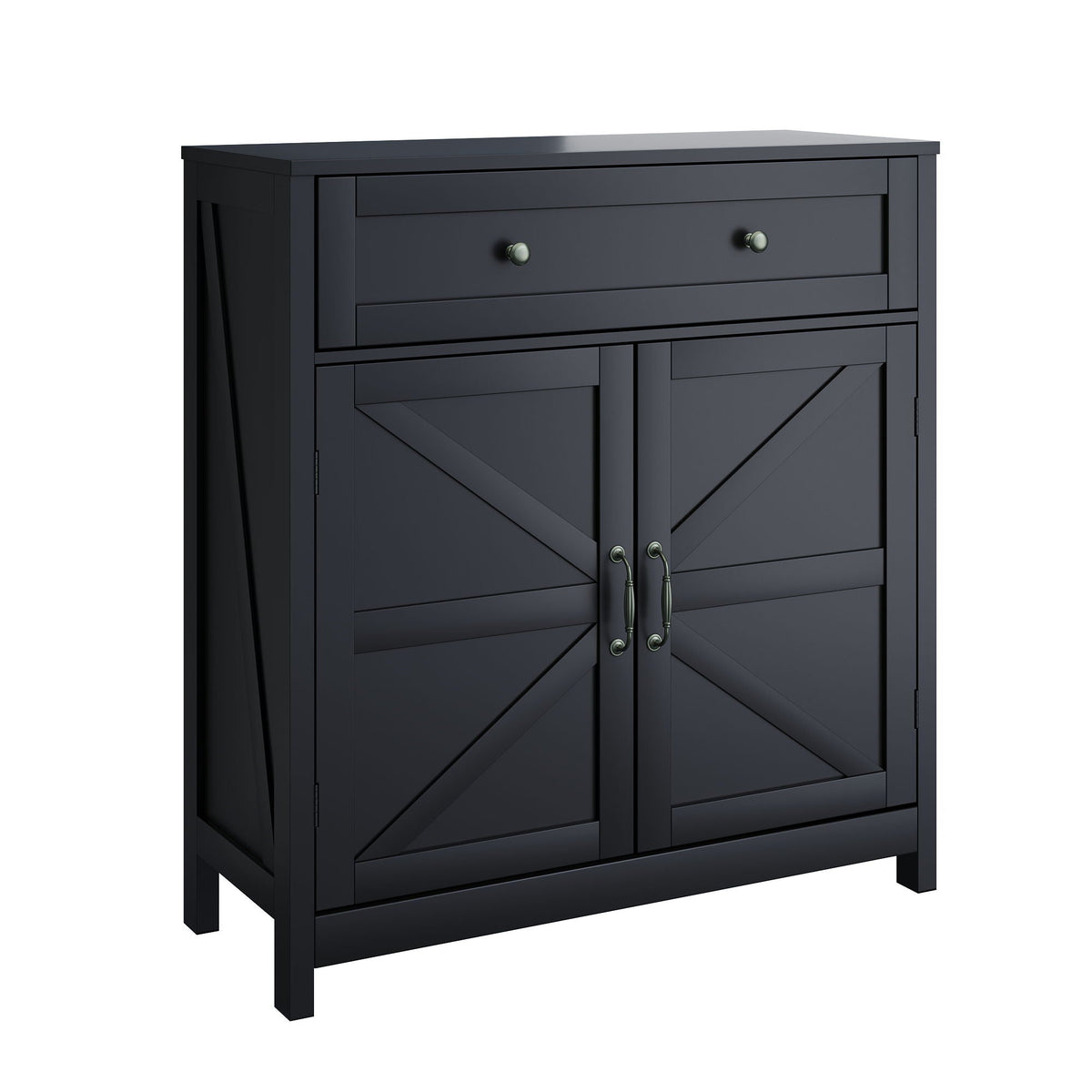 Farmhouse storage cabinet with drawer by HouseOfZazla in dark charcoal with adjustable shelf on Tampa Home & Garden Store