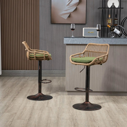 Modern Swivel Bar Stools with Footrest Set of 2