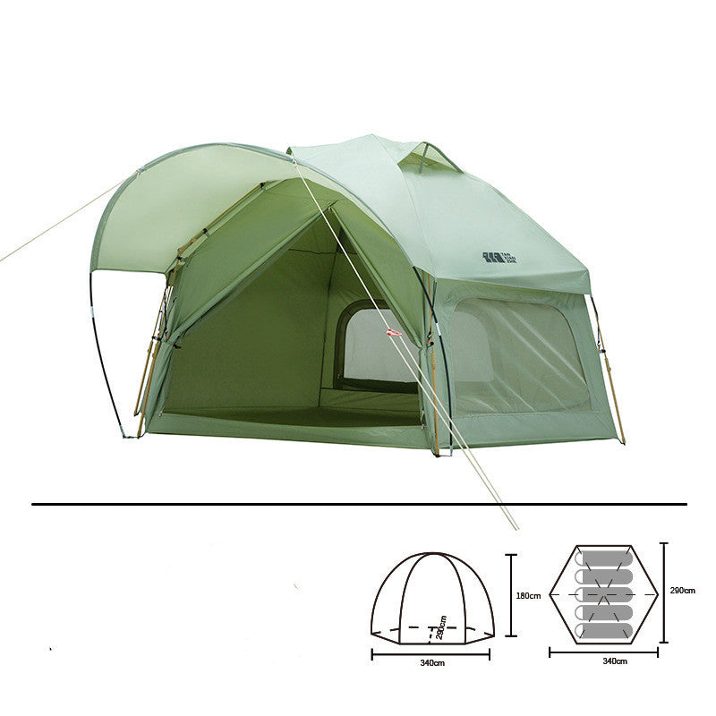 Outdoor thickened rainproof portable folding automatic camping tent in green on Tampa Home & Garden Store