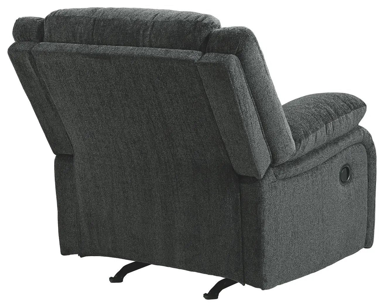 Draycoll Rocker Recliner dark gray fabric by Unique Piece Furniture with side control knob on Tampa Home & Garden Store