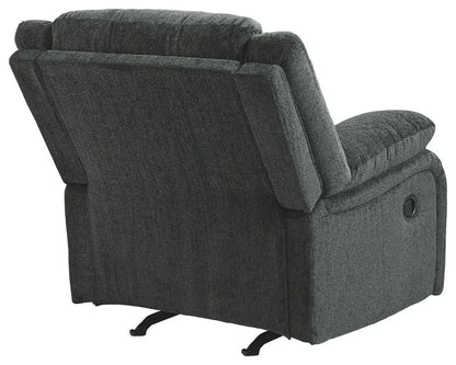 Draycoll Rocker Recliner dark gray fabric by Unique Piece Furniture with side control knob on Tampa Home & Garden Store