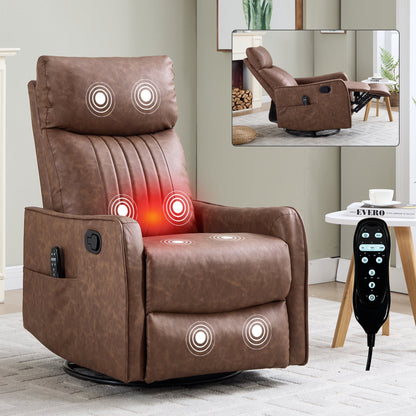 Brown heat massage manual recliner chair by HouseOfZazla with remote pocket on Tampa Home & Garden Store
