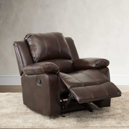 Charlotte Glider Recliner in brown leather by Unique Piece Furniture with footrest on Tampa Home & Garden Store