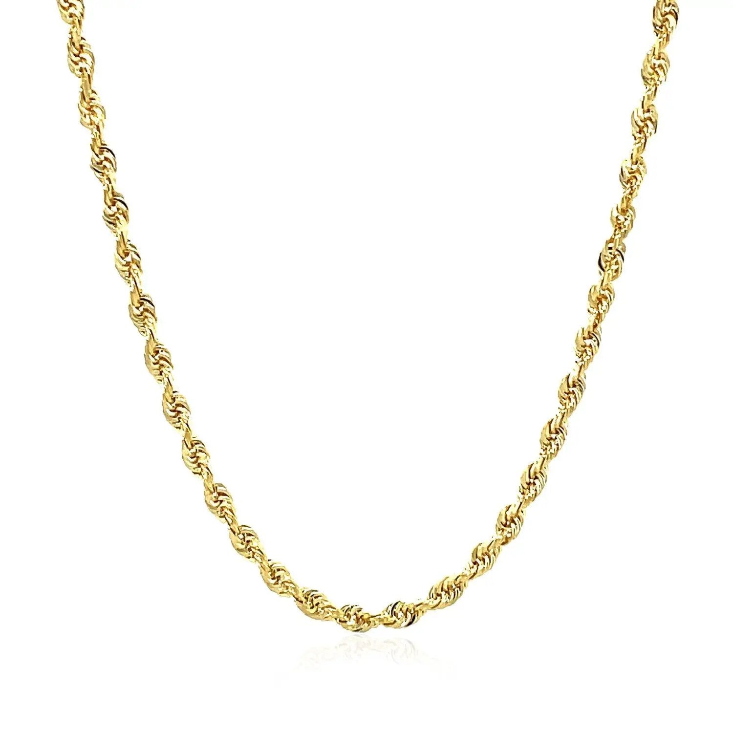 2.75mm 14k yellow gold solid diamond-cut rope chain necklace on Tampa Home & Garden Store