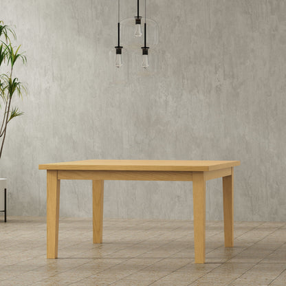 Rubberwood dining table with lacquer finish in natural wood tone, four legs HouseOfZazla on Tampa Home & Garden Store