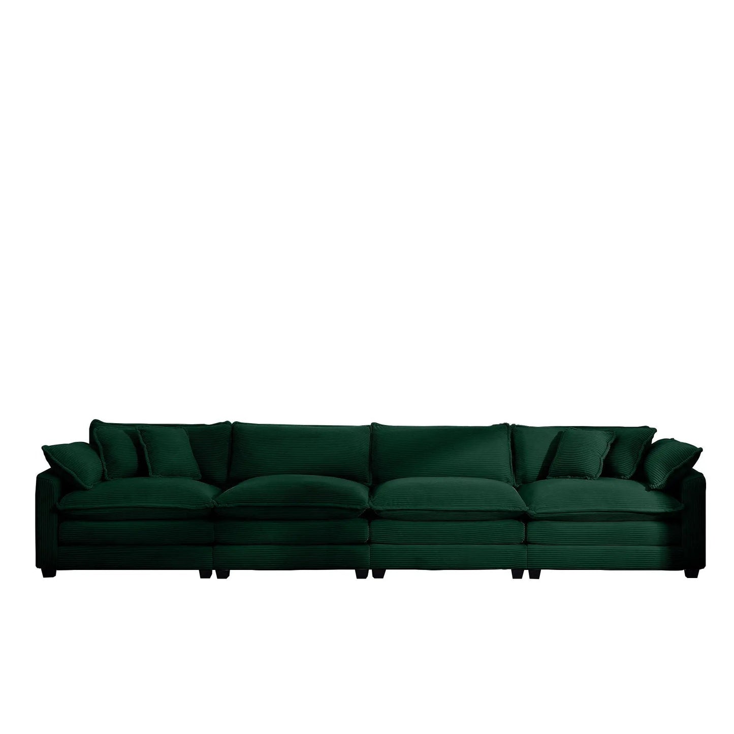 Modern Upholstered 4 Seater Sofa With Pillows
