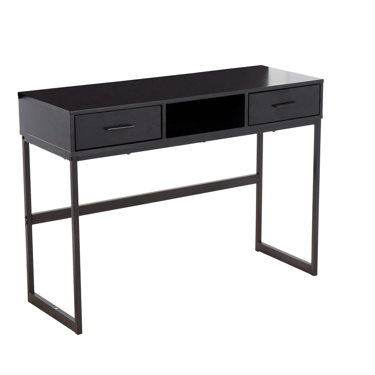 Contemporary black console table with two drawers and open center shelf by HouseOfZazla on Tampa Home & Garden Store