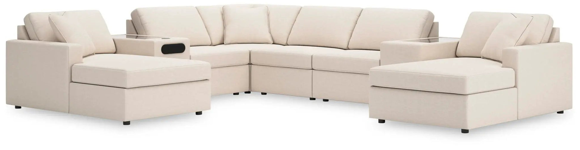 Modmax - Sectional - Oyster beige fabric, stationary sectional by Unique Piece Furniture on Tampa Home & Garden Store