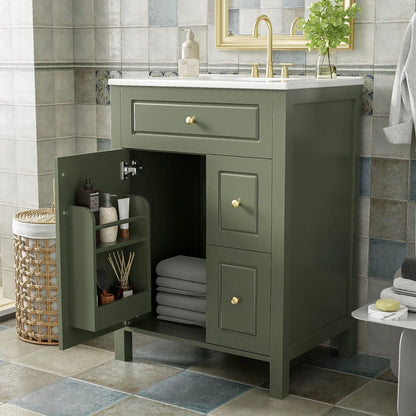 Elegant Bathroom Vanity Ceramic Sink and Drawers
