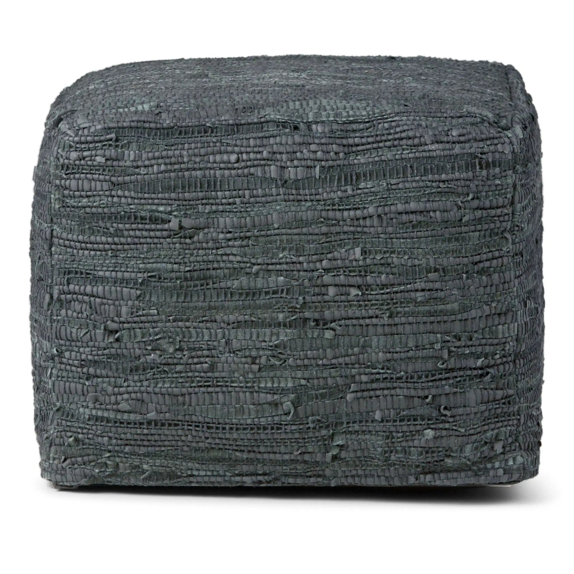 Fredrik handcrafted square accent pouf in charcoal woven fabric by Unique Piece Furniture on Tampa Home & Garden Store