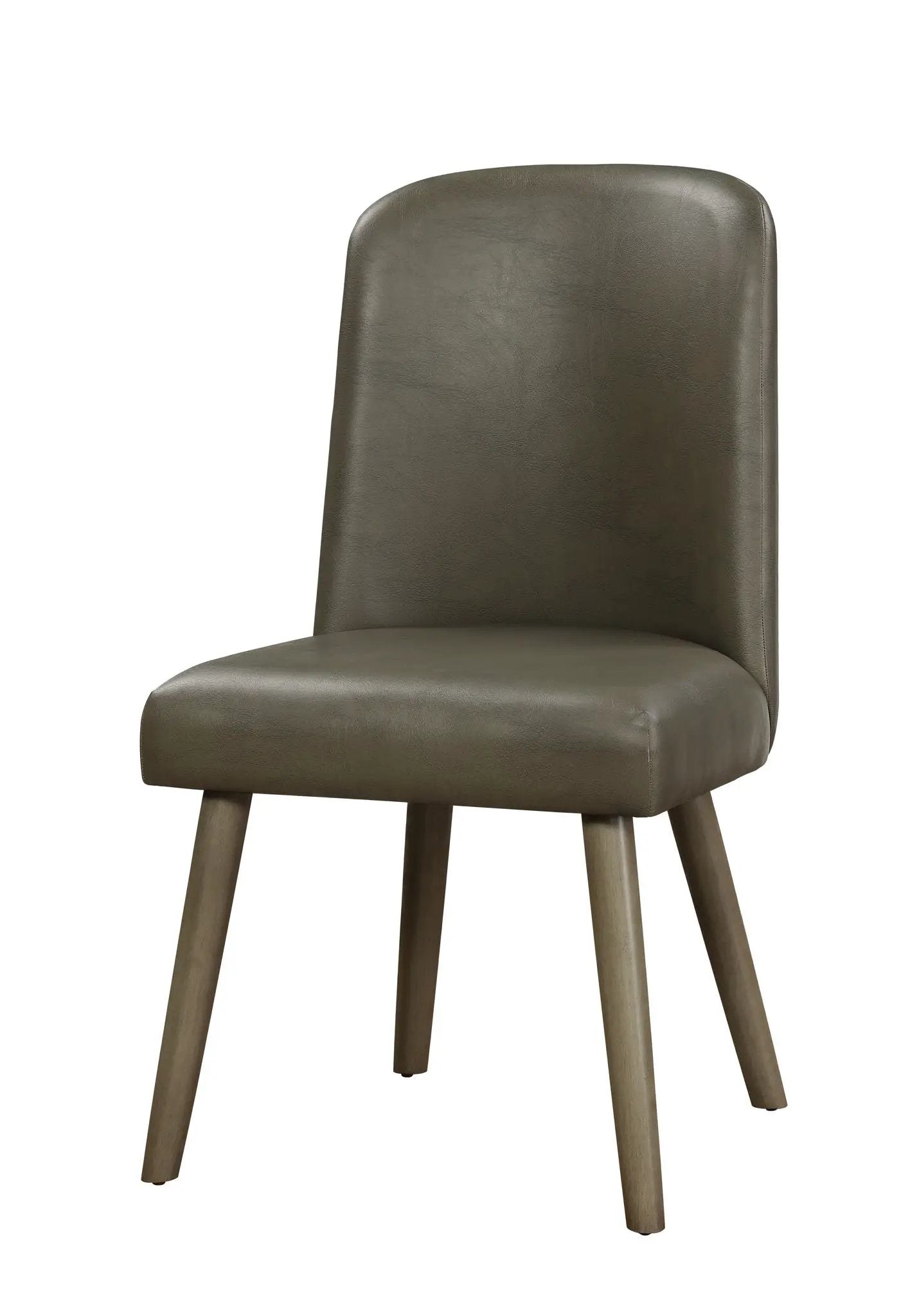 Waylon Synthetic Leather Side Chair Gray Oak
