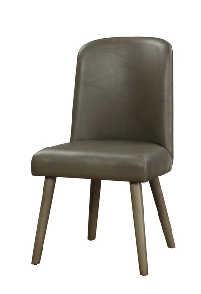 Waylon Synthetic Leather Side Chair Gray Oak