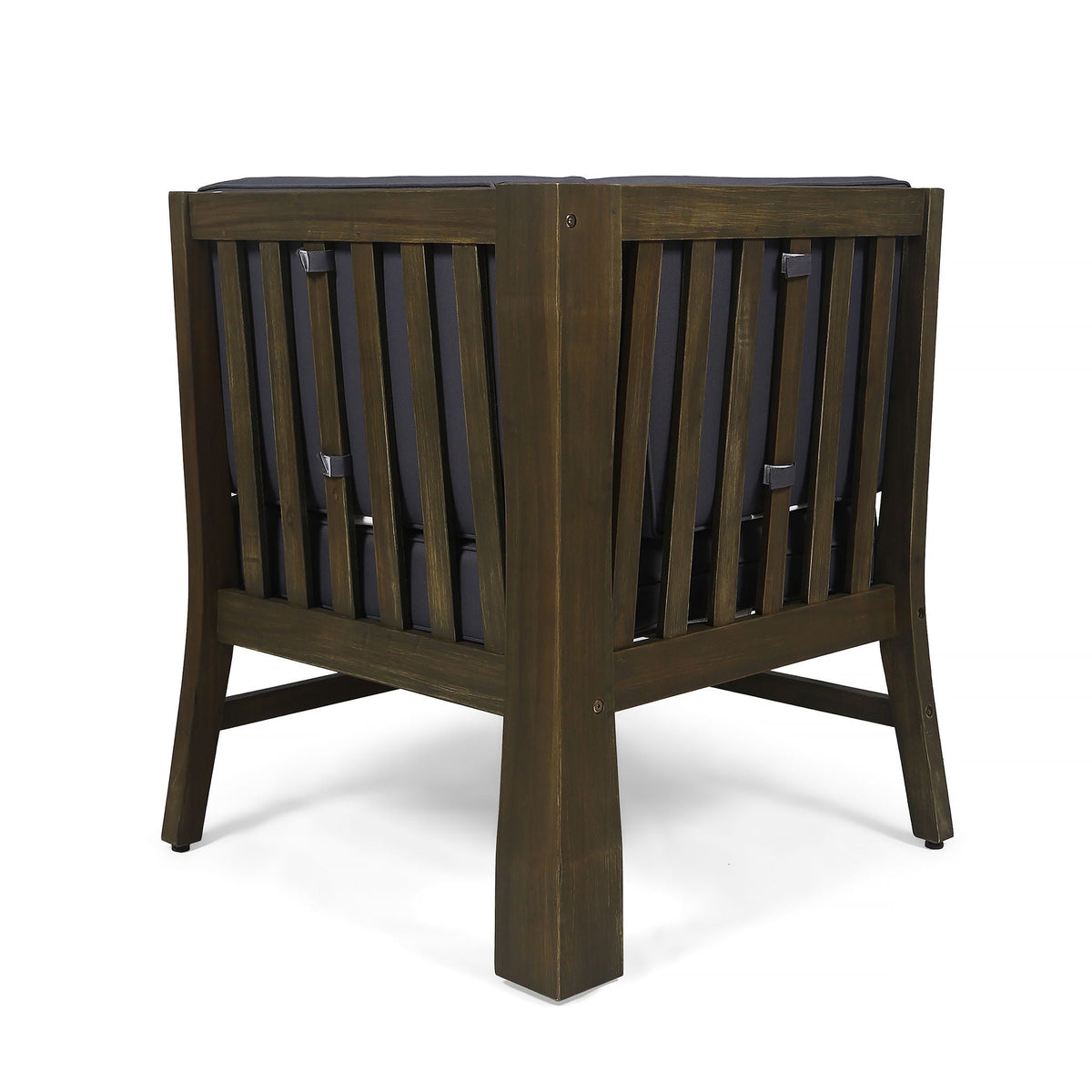 Perla Corner Chair by HouseOfZazla with water-resistant cushions on a dark wood frame on Tampa Home & Garden Store
