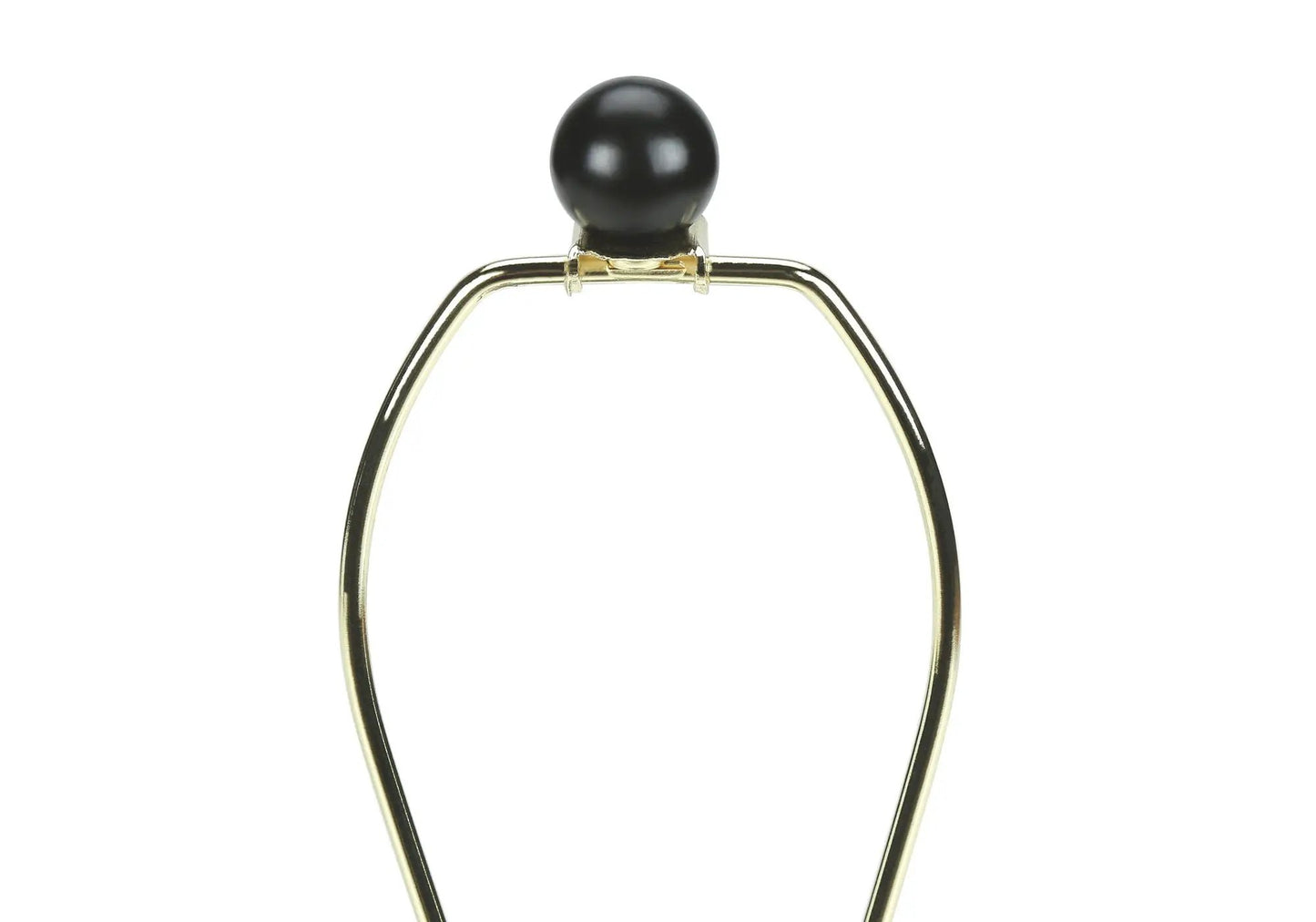 Table lamp black ceramic ball finial atop brass curved arm by Unique Piece Furniture on Tampa Home & Garden Store