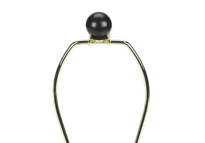 Table lamp black ceramic ball finial atop brass curved arm by Unique Piece Furniture on Tampa Home & Garden Store