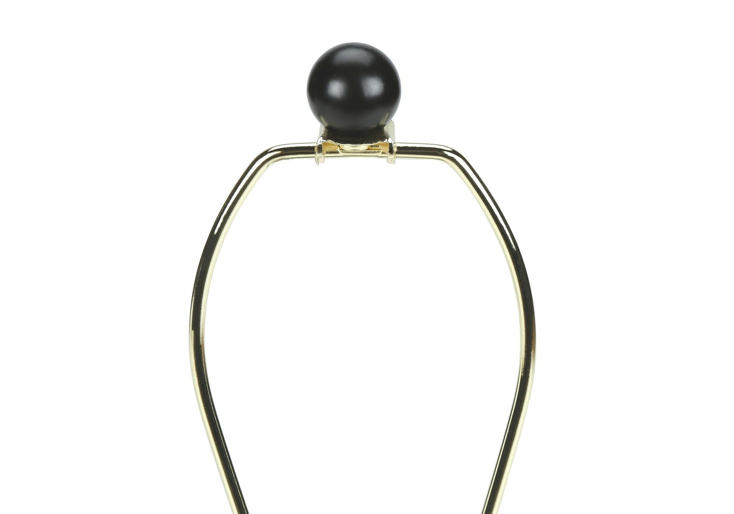 Table lamp black ceramic sphere finial on gold curved metal frame, modern HouseOfZazla on Tampa Home & Garden Store