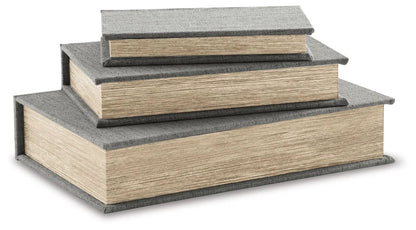 Jolina Linen Box Set of 3 Keepsake Boxes
