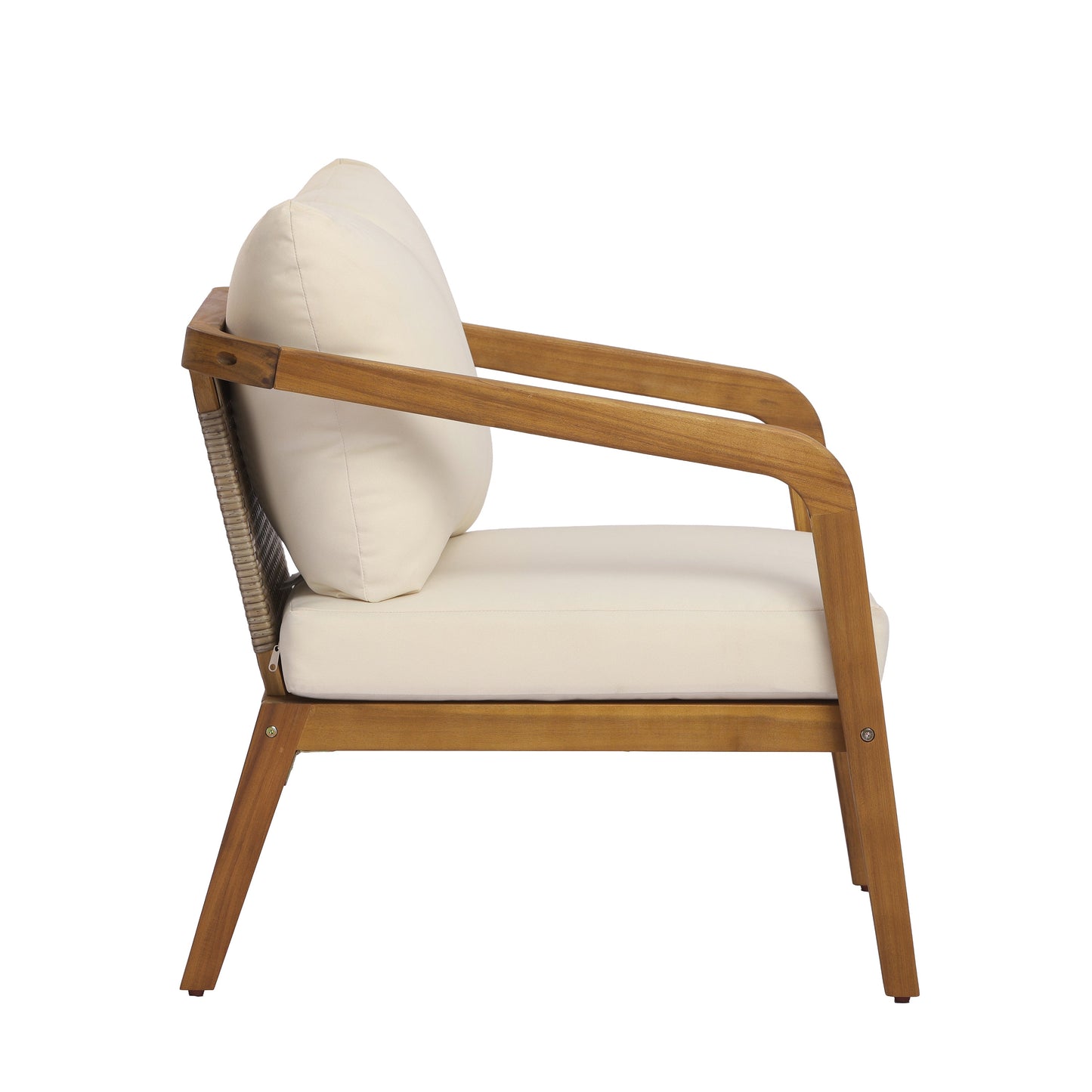 Acacia Wood Patio Club Chairs and Soft Cushions