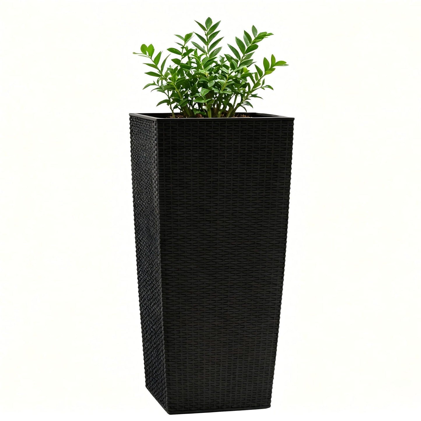 Indoor Outdoor Planter With Automatic Watering System, black wicker planter on Tampa Home & Garden Store