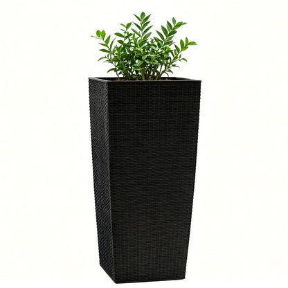 Indoor Outdoor Planter With Automatic Watering System, black wicker planter on Tampa Home & Garden Store