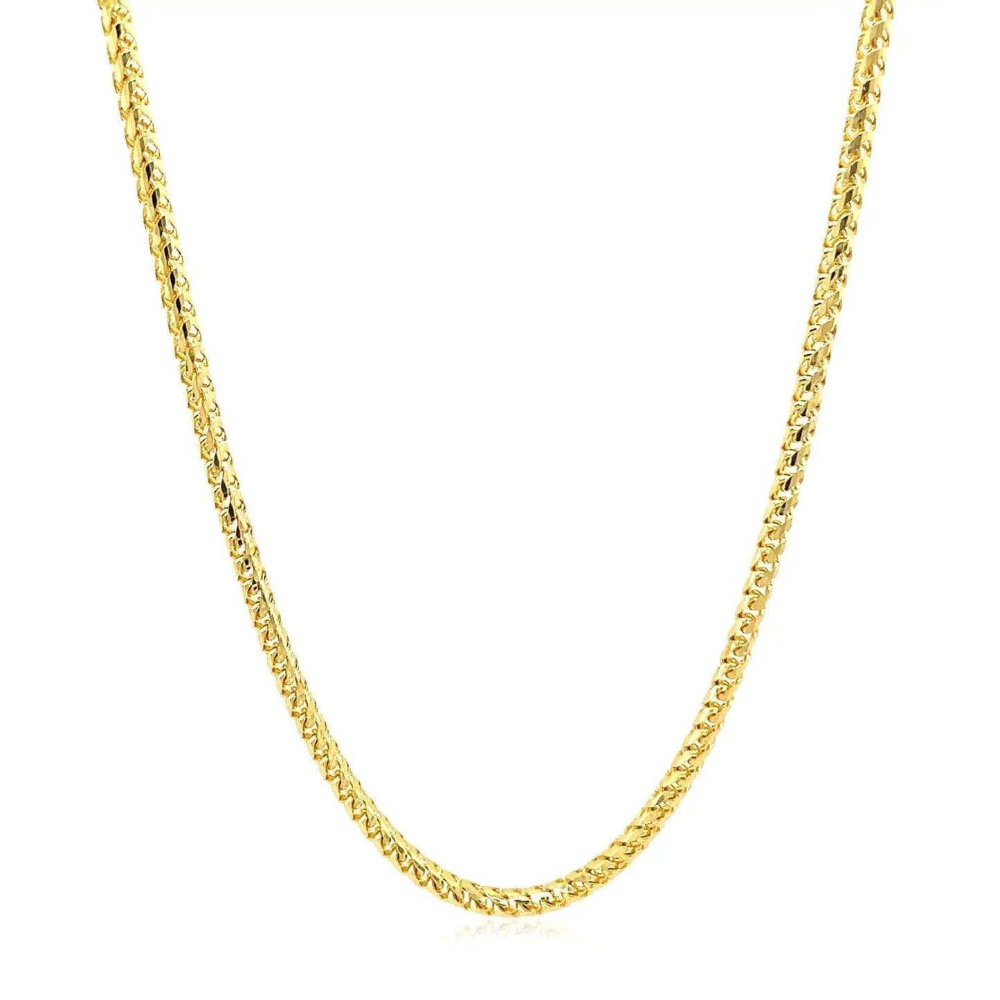 2.2mm 14k yellow gold solid diamond-cut Franco chain necklace by Bids.com on Tampa Home & Garden Store