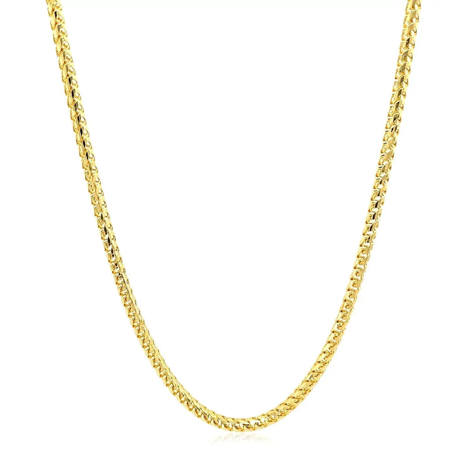 2.2mm 14k yellow gold solid diamond-cut Franco chain necklace by Bids.com on Tampa Home & Garden Store