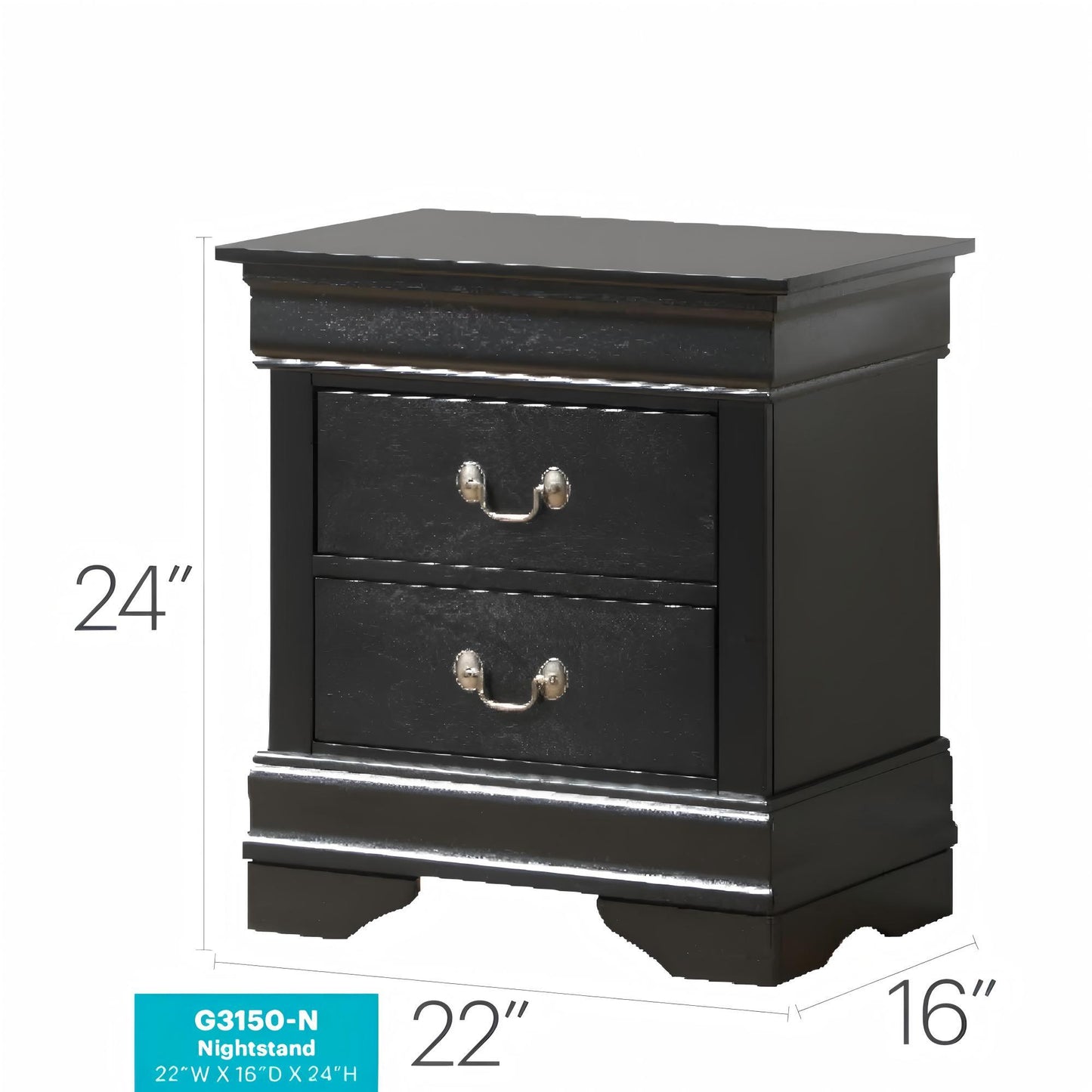 Louis Philippe Nightstand in Wood Veneer