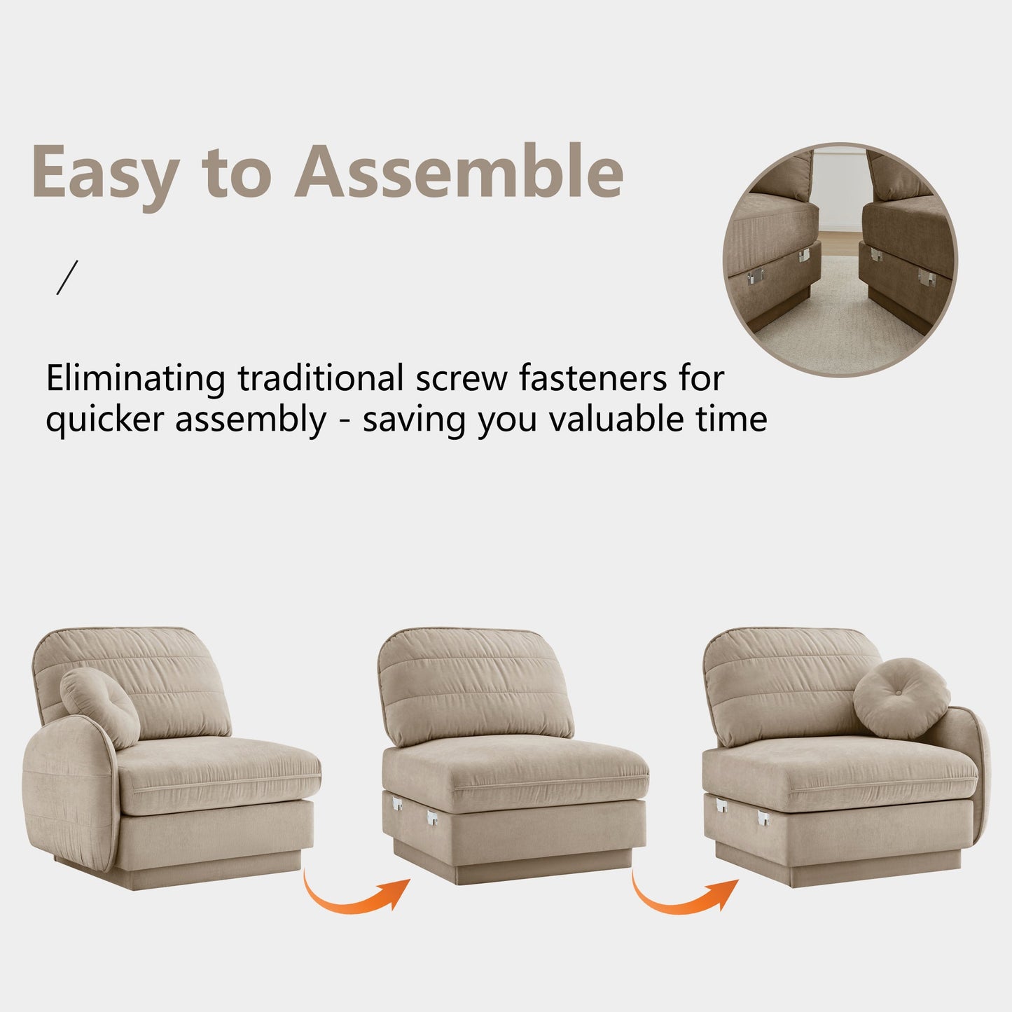 Sophisticated Chenille Cloud Three Seater Sofa