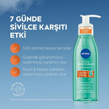 NIVEA Derma Skin Clear cleanser bottle with pump, turquoise bottle, blue NIVEA logo on Tampa Home & Garden Store