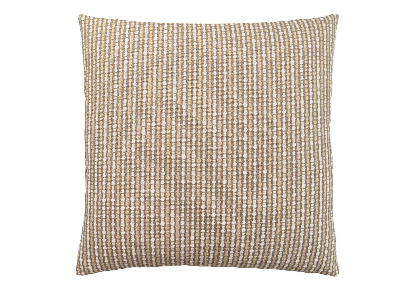 Square decorative throw pillow with brown and white woven stripe pattern; insert included on Tampa Home & Garden Store