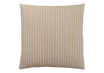 Square decorative throw pillow with brown and white woven stripe pattern; insert included on Tampa Home & Garden Store