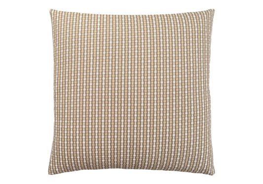 Square decorative throw pillow with brown and white woven stripe pattern; insert included on Tampa Home & Garden Store